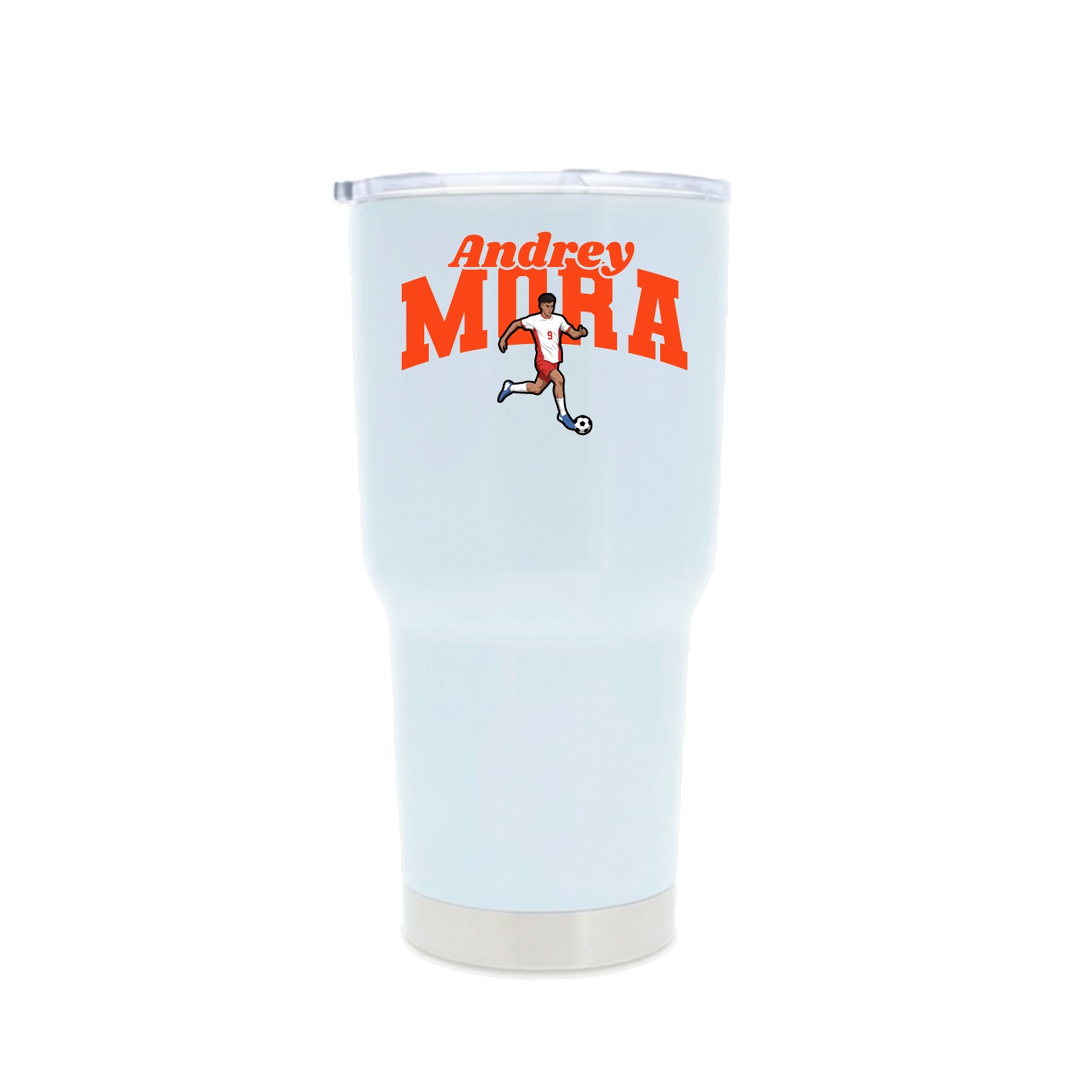 30oz Stainless Steel Tumbler — Signature Arch in White
