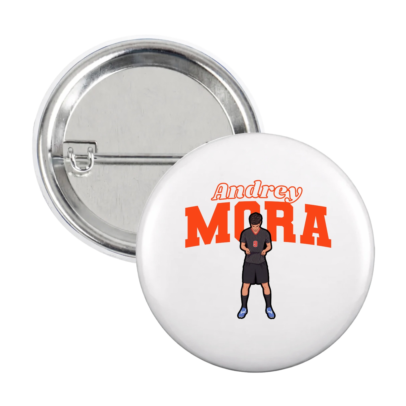 Game Day Button — Name Arch in White