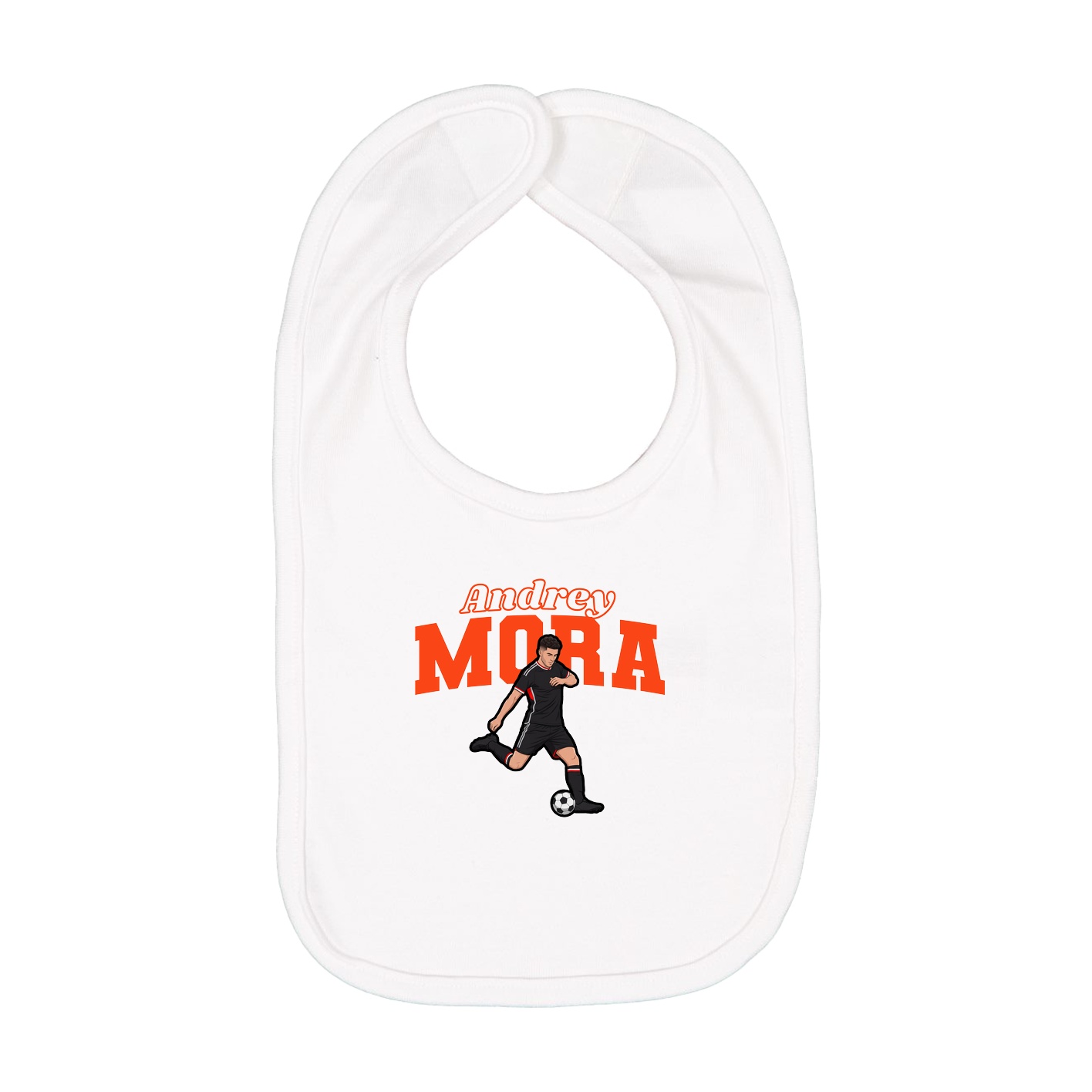Infant Bib — Name Arch in White