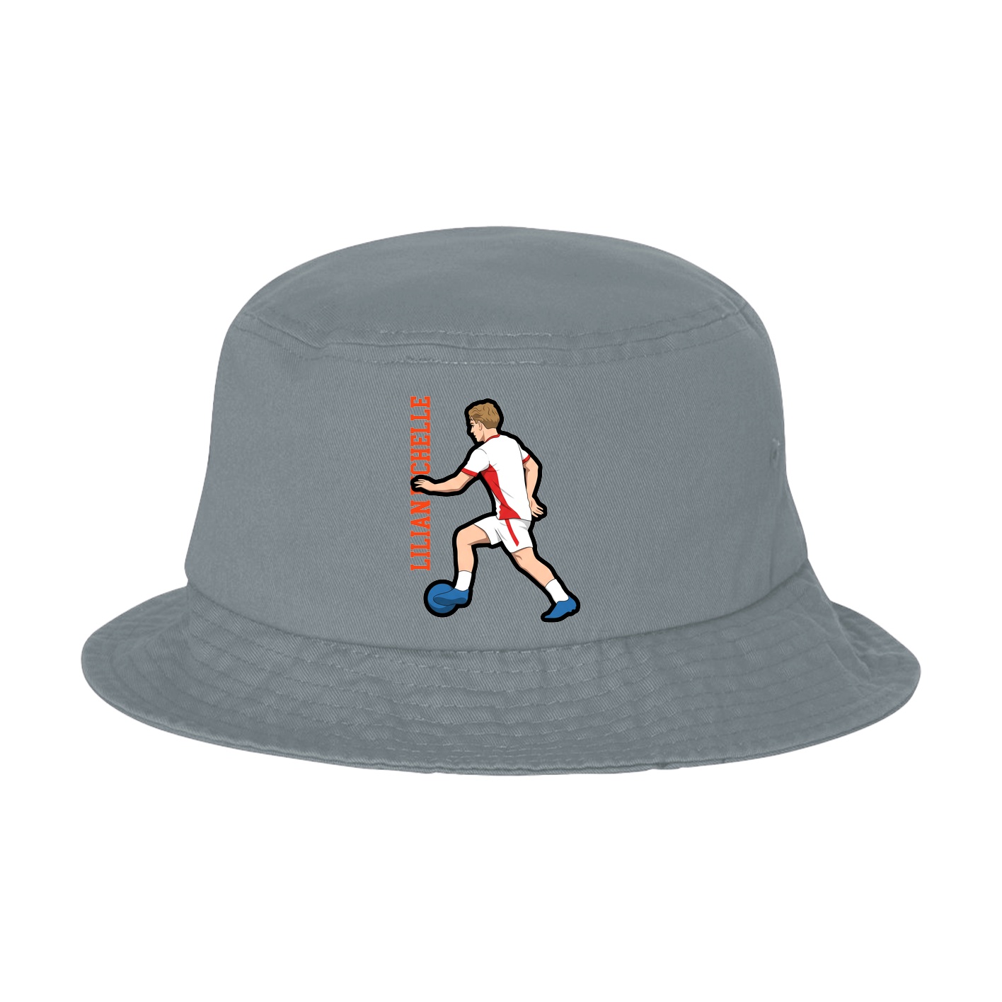 Bucket Cap — Name Vertical in Grey