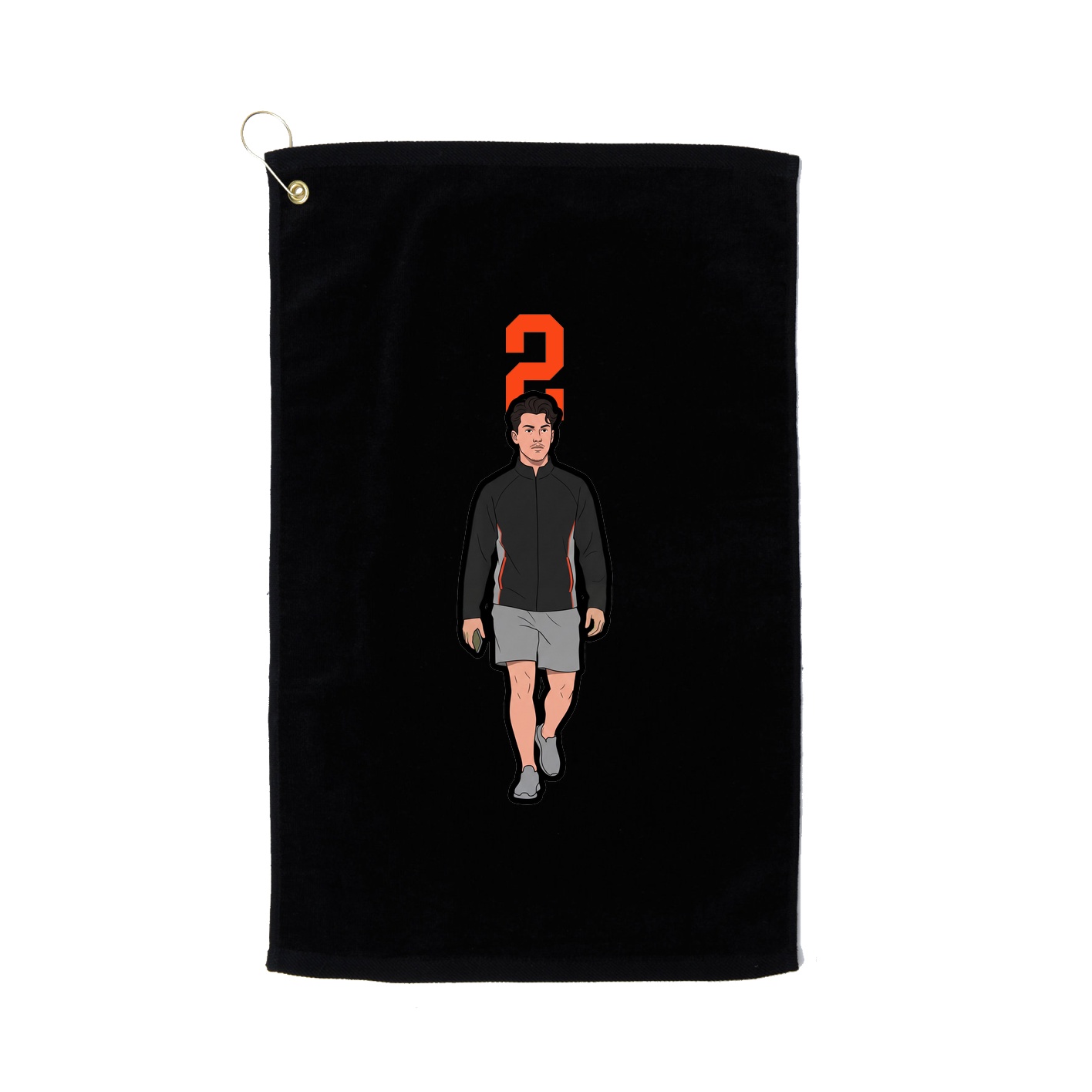 Golf Towel — Number Top in Black