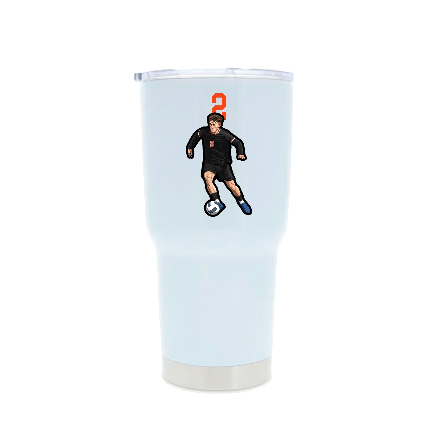 30oz Stainless Steel Tumbler — Number Top in White