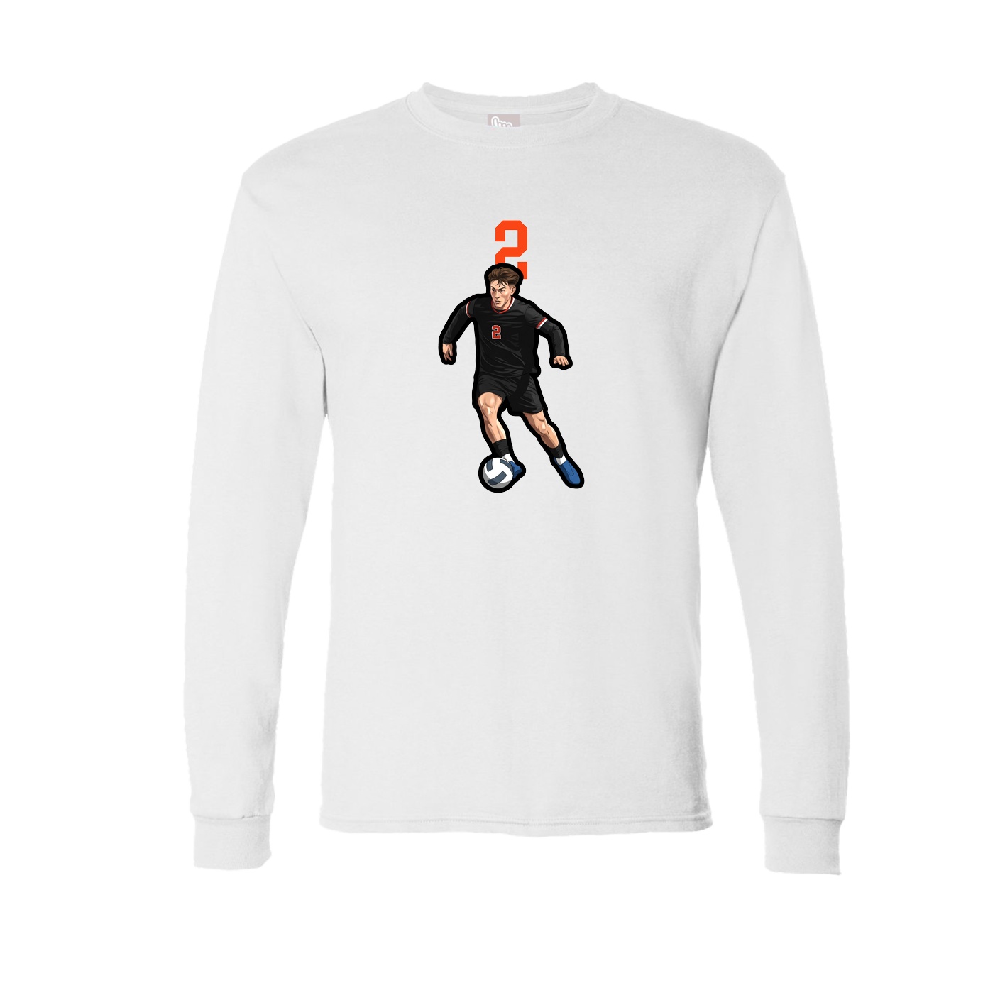 Long Sleeve Tee — Number Top in White