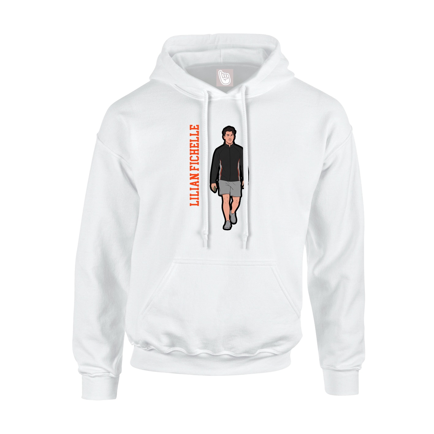 Youth Hoodie — Name Vertical in White