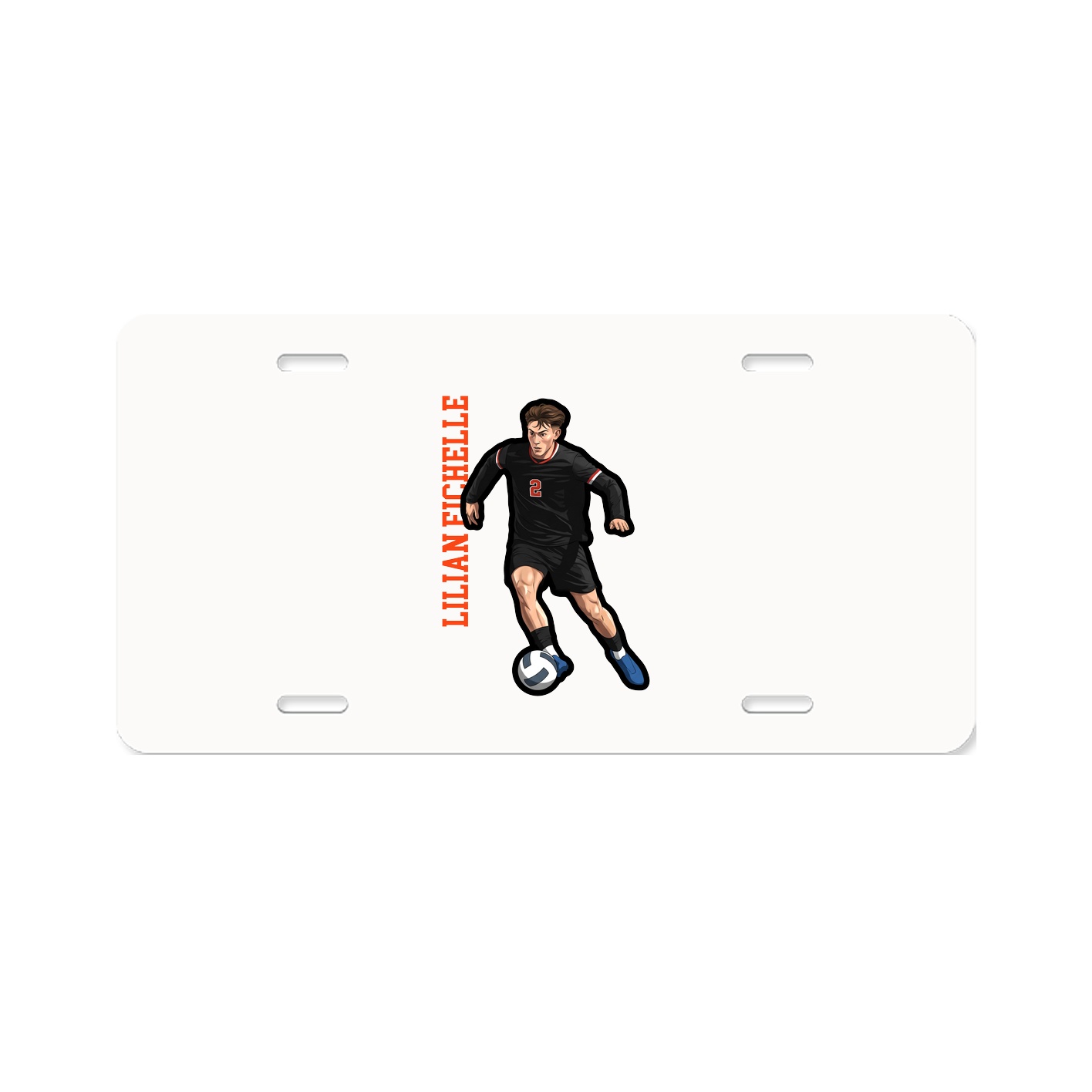 License Plate — Name Vertical in Classic