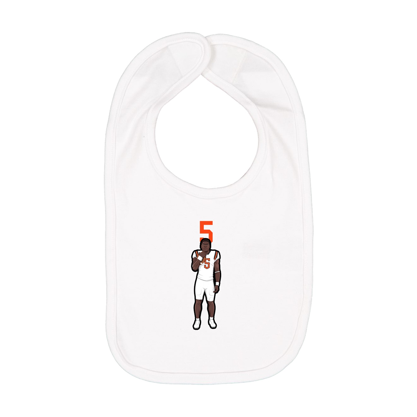 Infant Bib — Number Top in White
