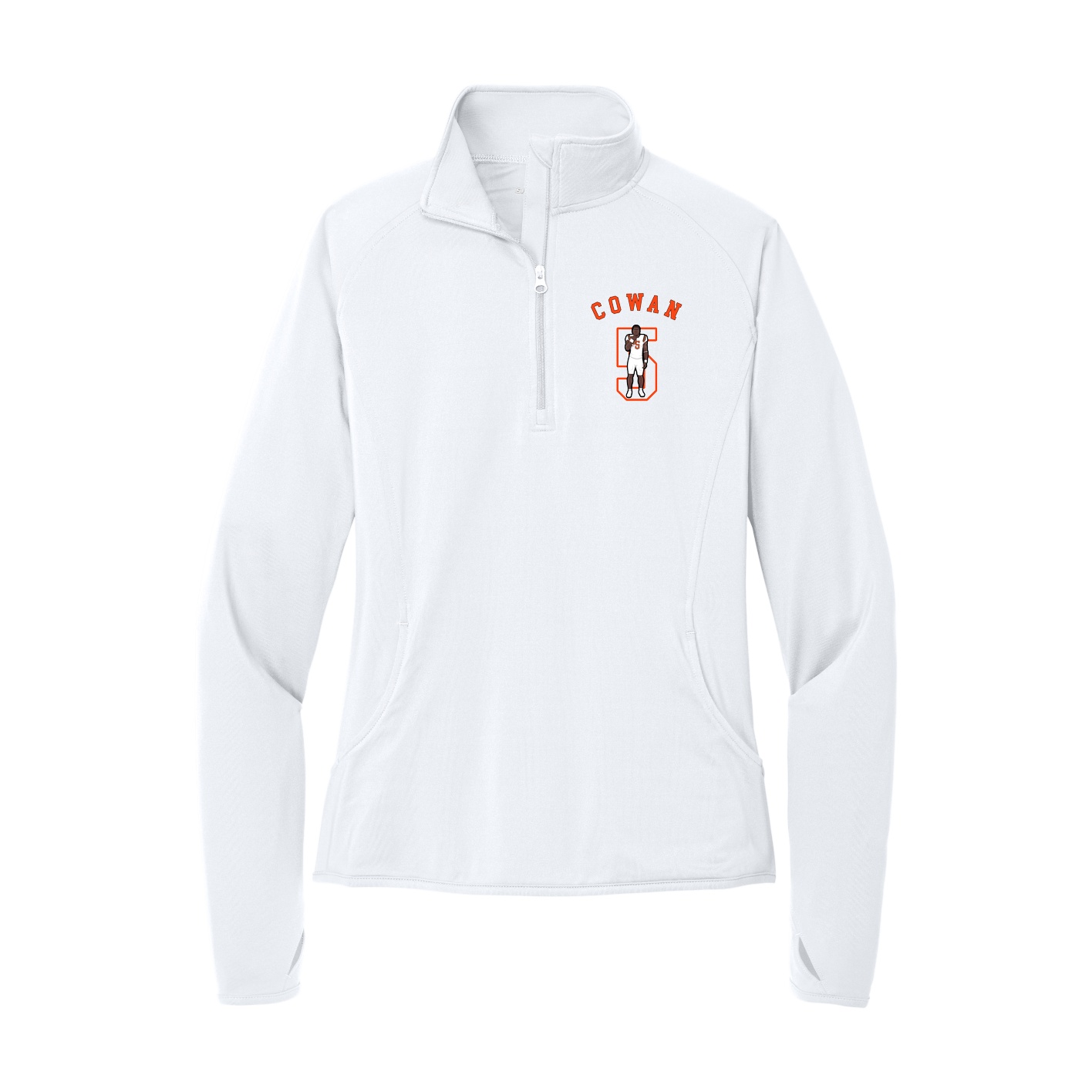 Women's Q-Zip Pullover — Shirsey Arch in White