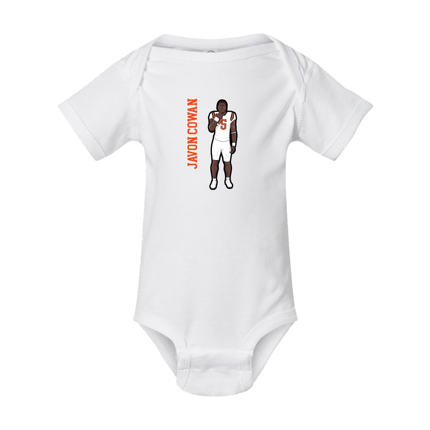 Baby Onesie — Name Vertical in White