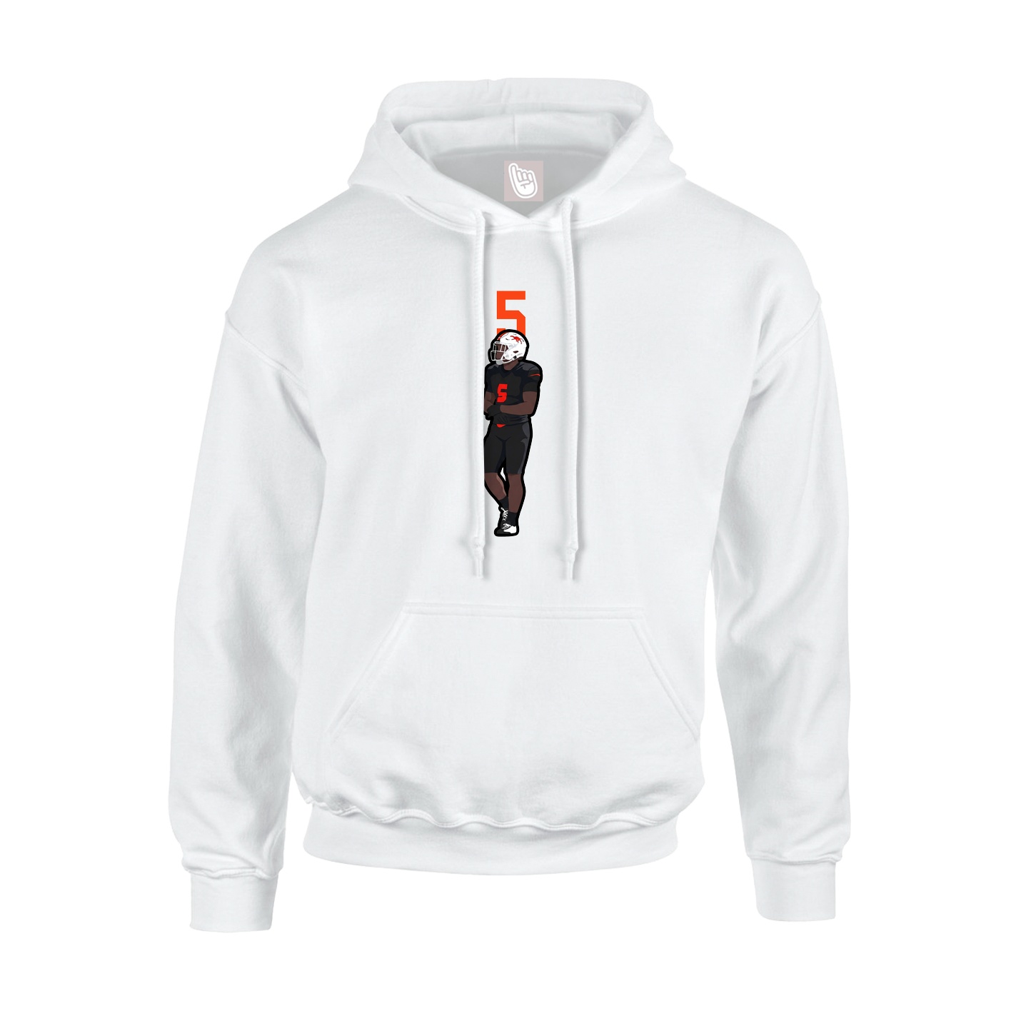 Youth Hoodie — Number Top in White