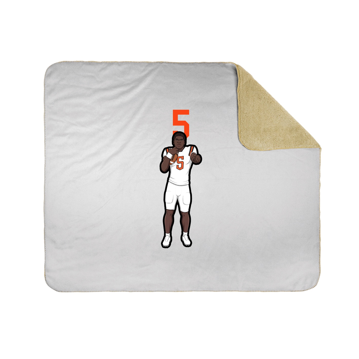 Throw Blanket — Number Top in White