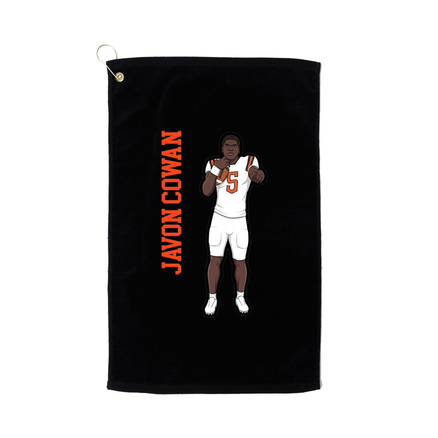 Golf Towel — Name Vertical in Black