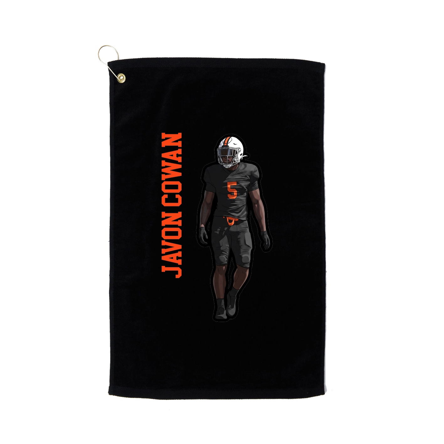 Golf Towel — Name Vertical in Black
