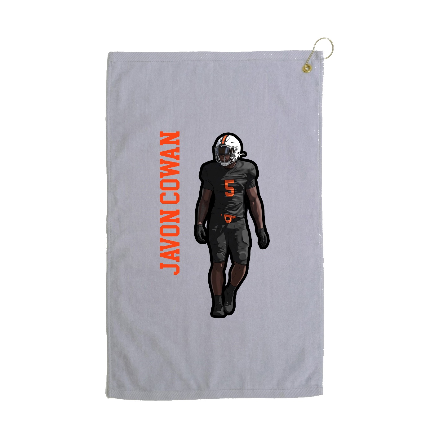 Golf Towel — Name Vertical in Grey