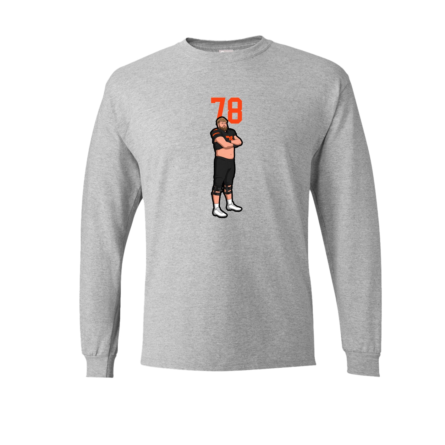 Long Sleeve Tee — Number Top in Grey
