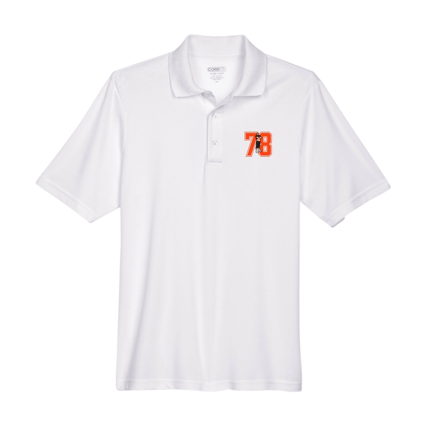 Performance Polo — Number in White