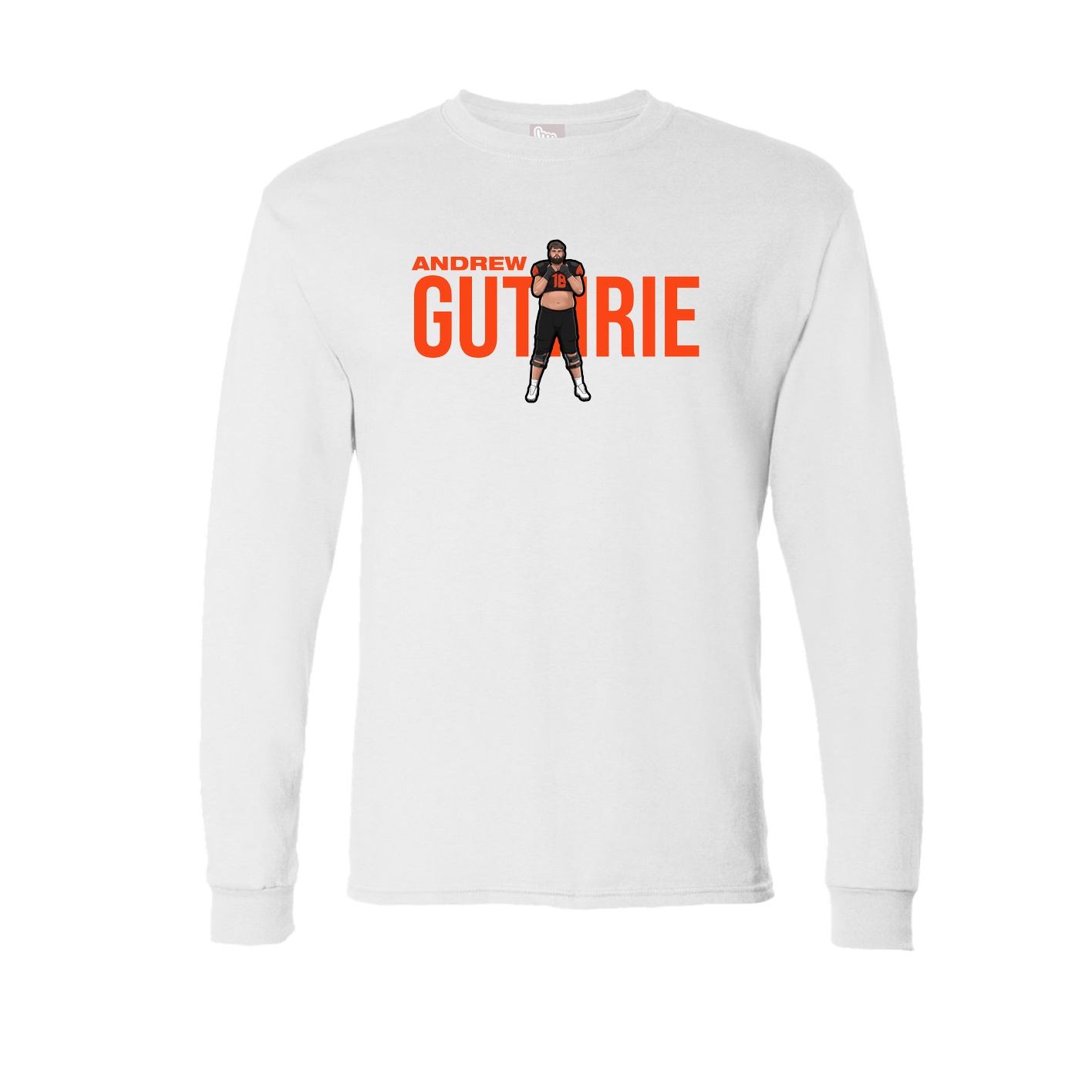 Long Sleeve Tee — Player Name in White