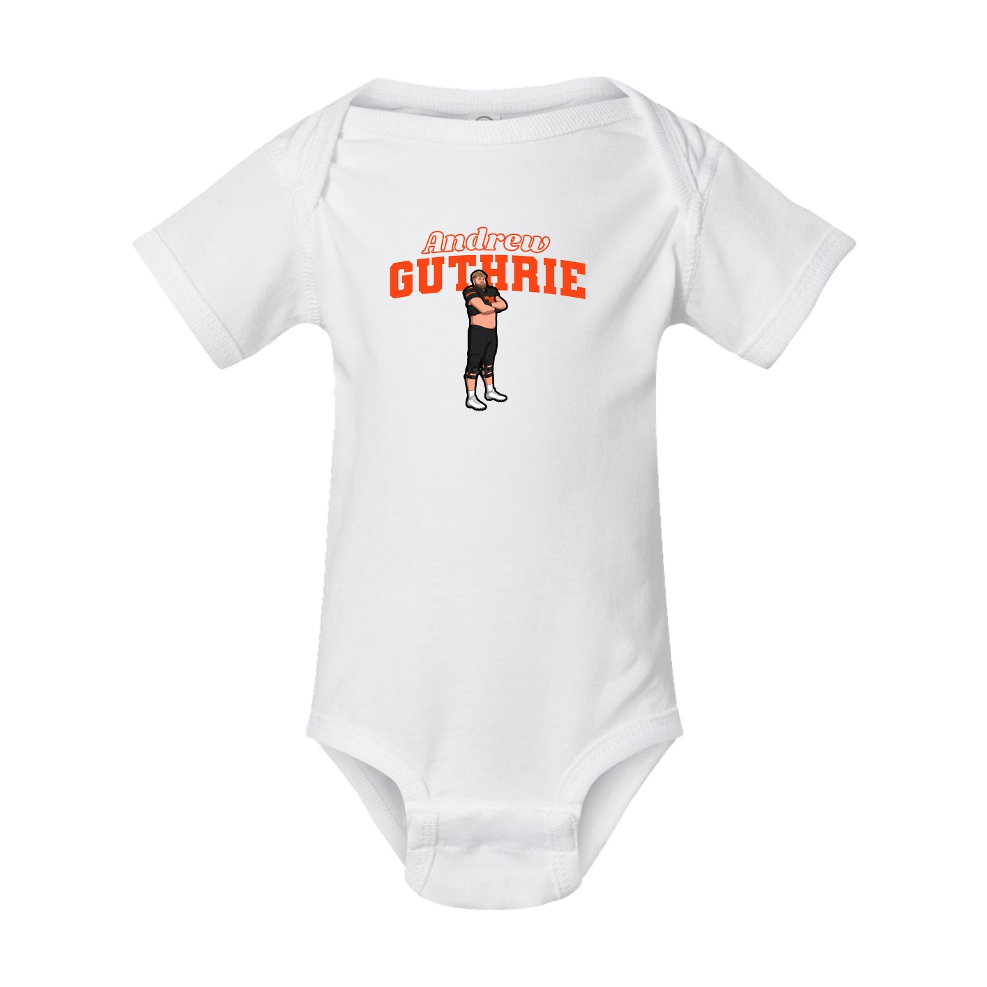 Baby Onesie — Name Arch in White