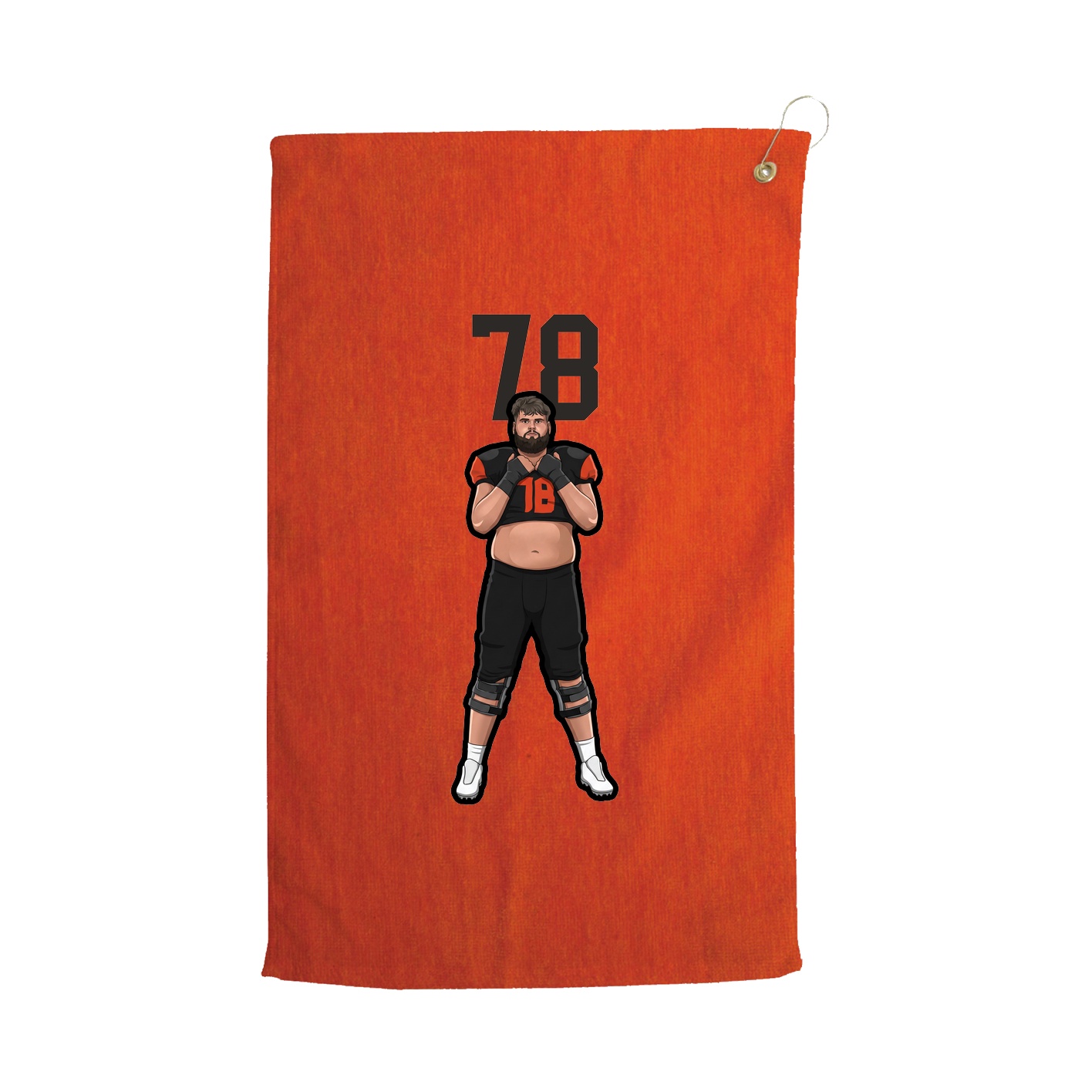 Golf Towel — Number Top in Orange