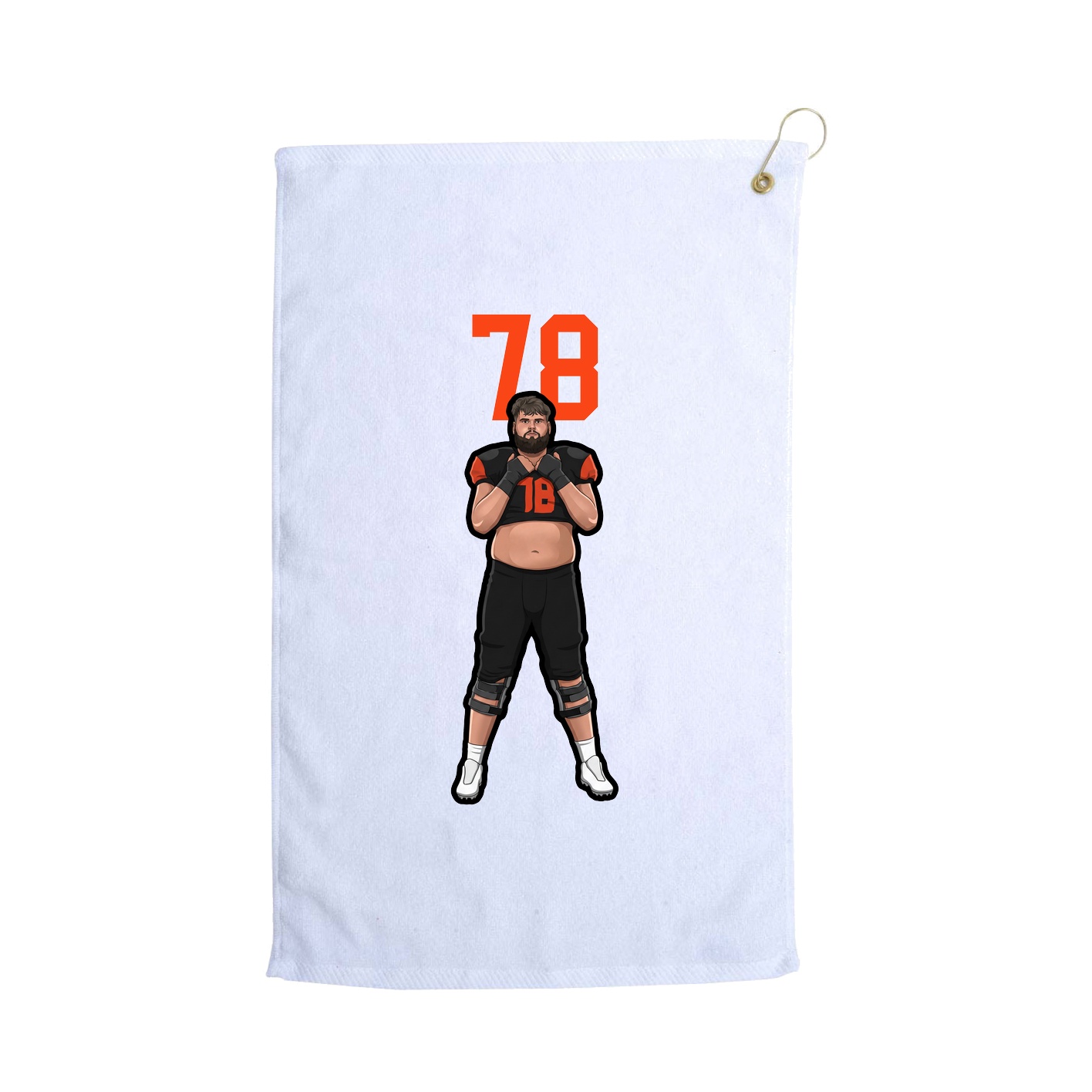 Golf Towel — Number Top in White