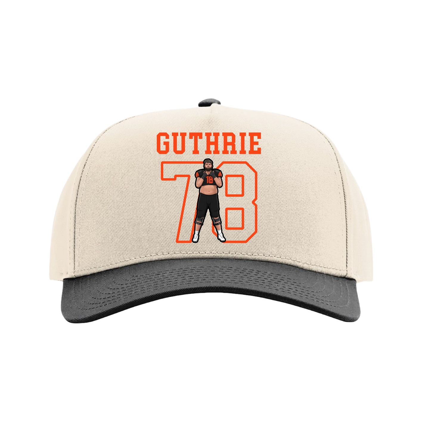 Full Fabric Five-Panel Champ Cap — Shirsey in Cream/Black