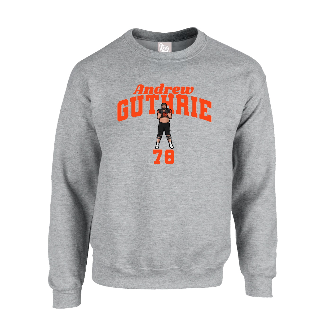 Fleece Crew — Signature Arch in Grey