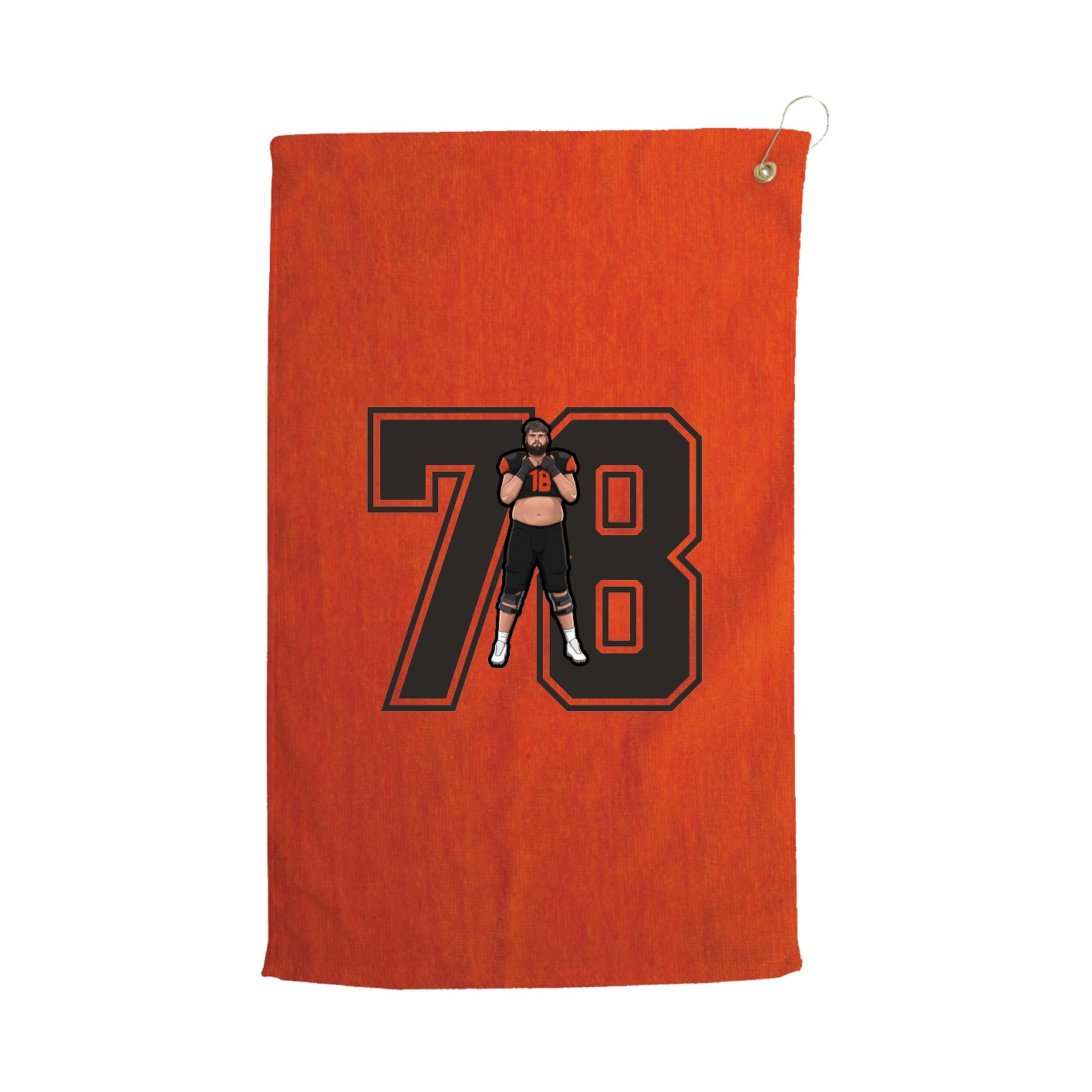 Golf Towel — Number in Orange