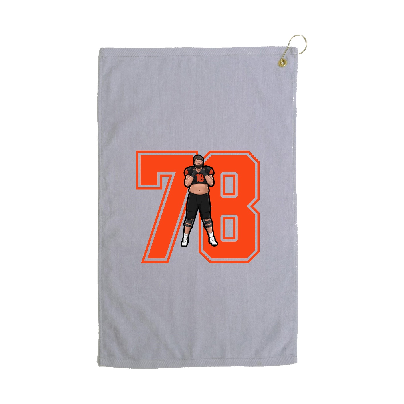Golf Towel — Number in Grey