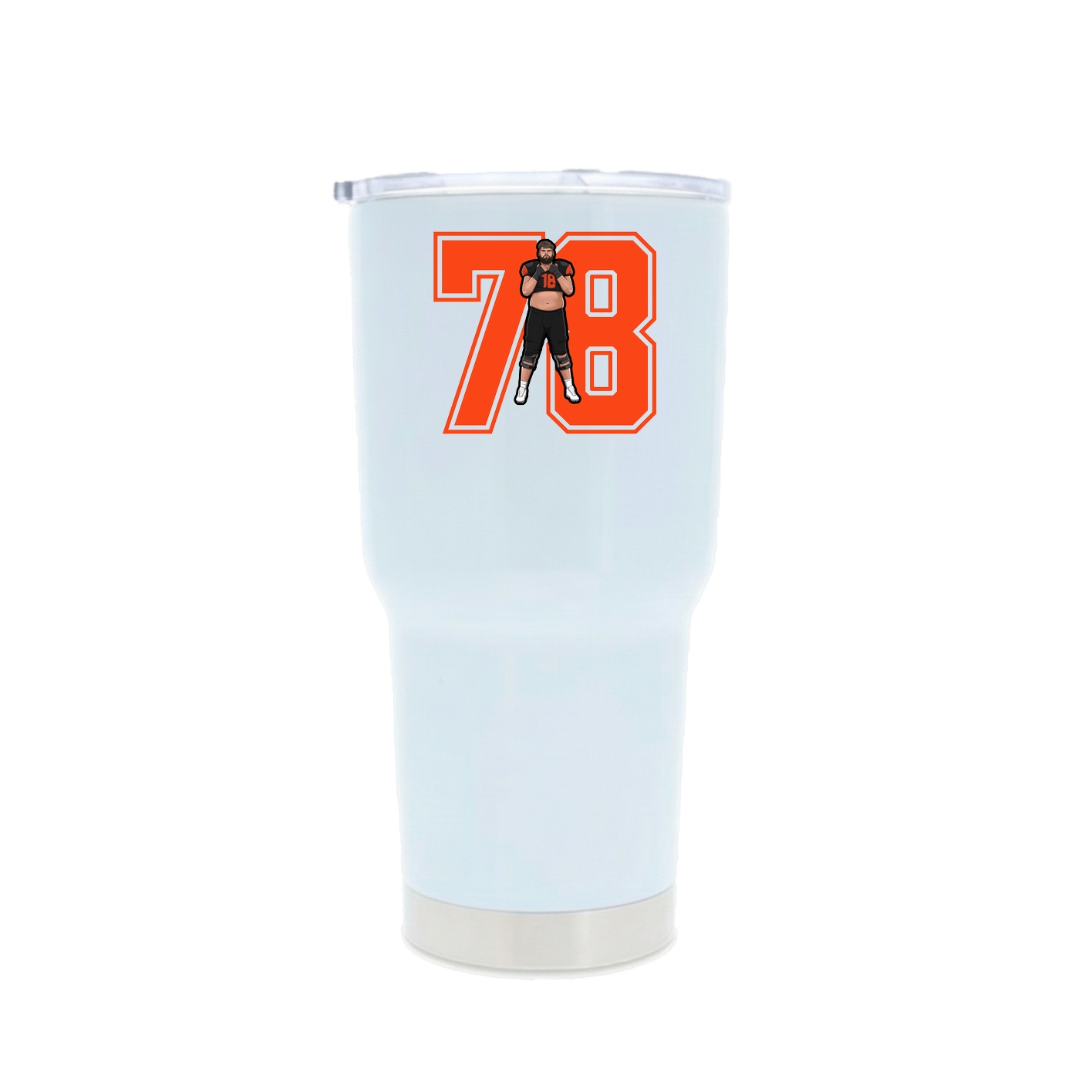 30oz Stainless Steel Tumbler — Number in White