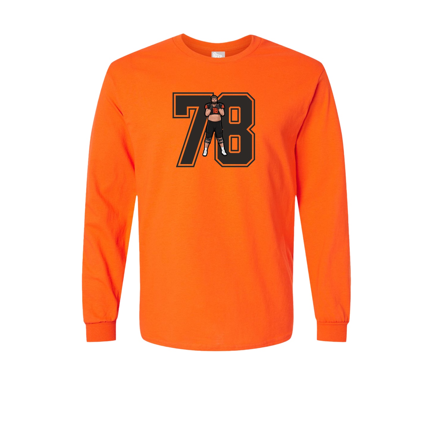 Long Sleeve Tee — Number in Orange