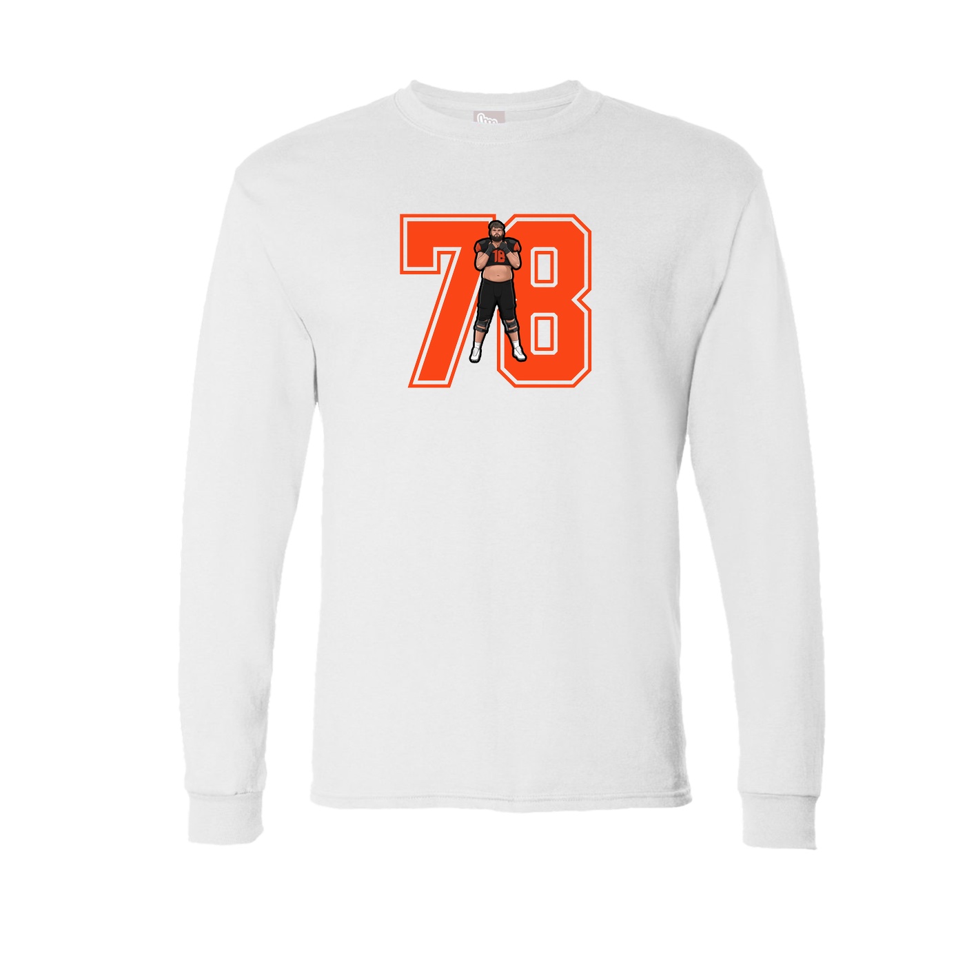 Long Sleeve Tee — Number in White