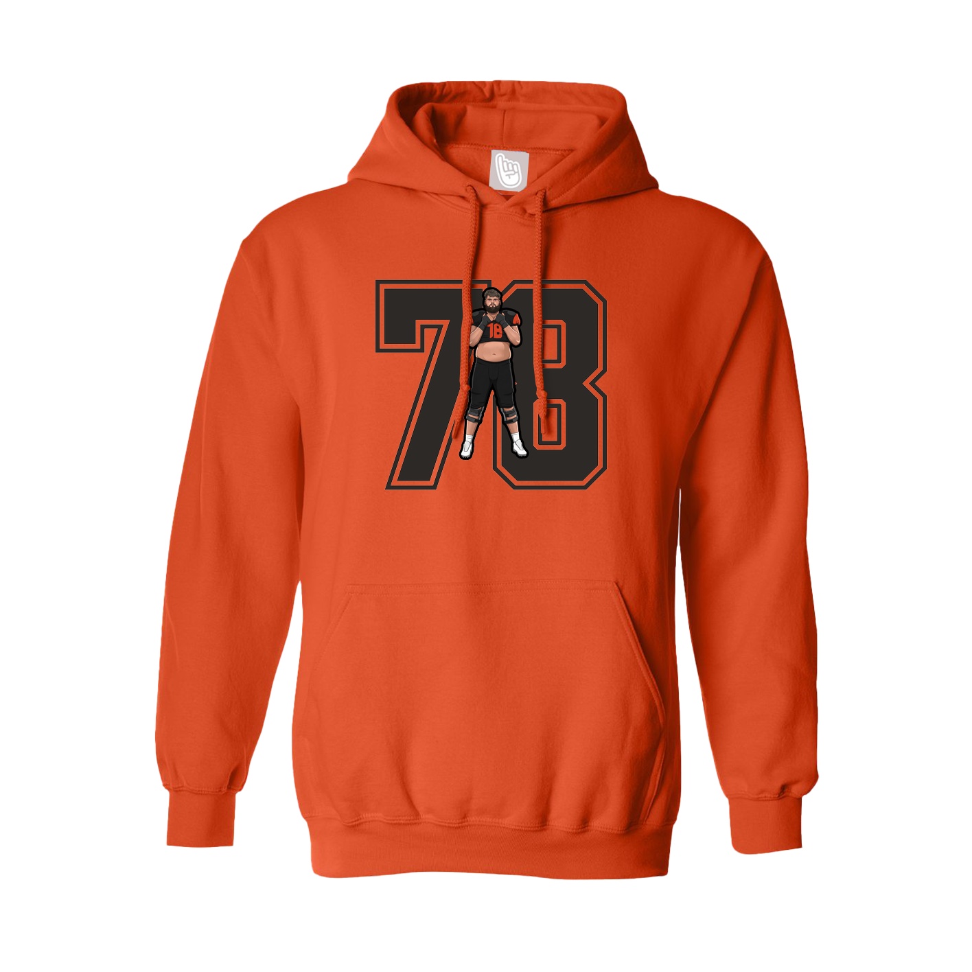 Hoodie — Number in Orange