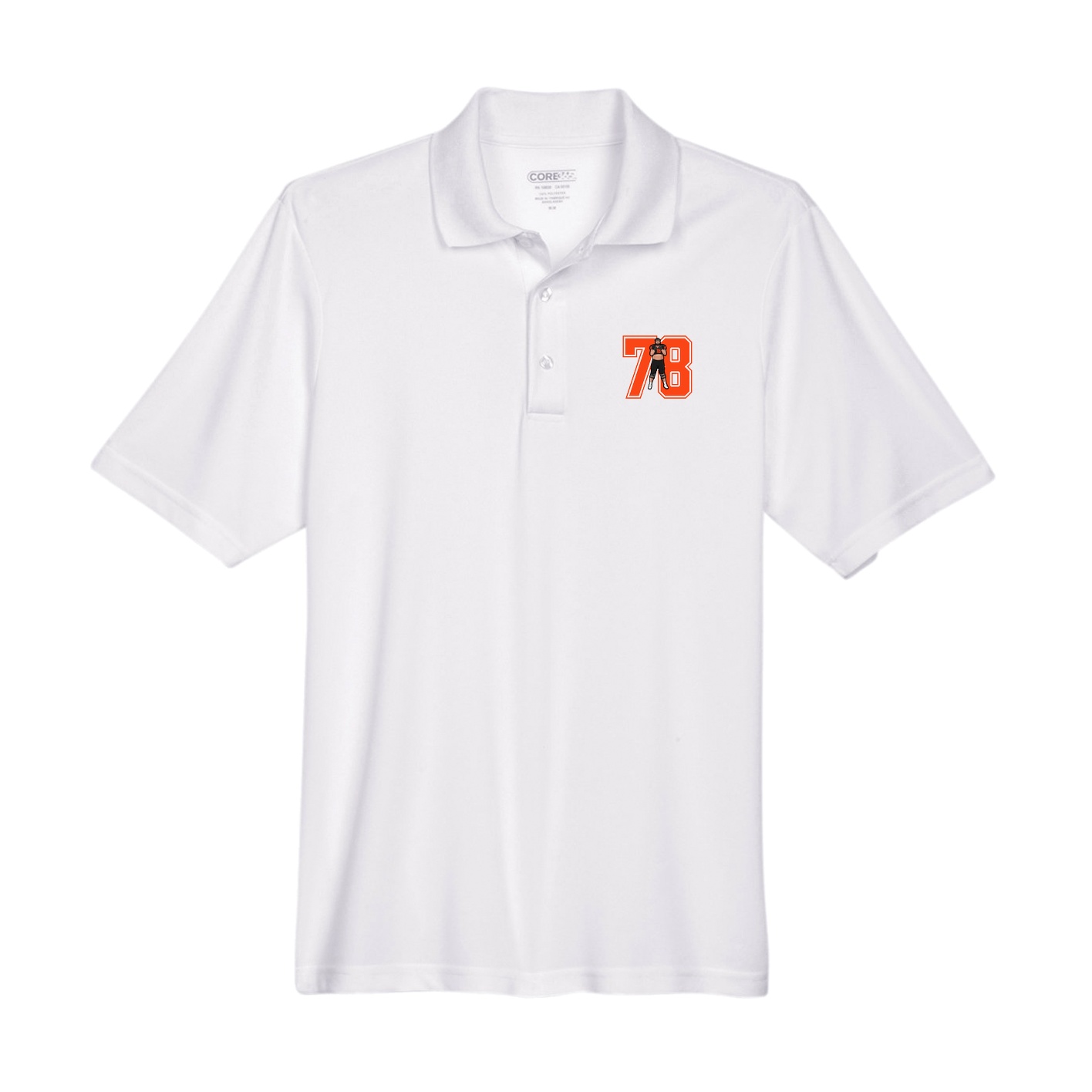 Performance Polo — Number in White