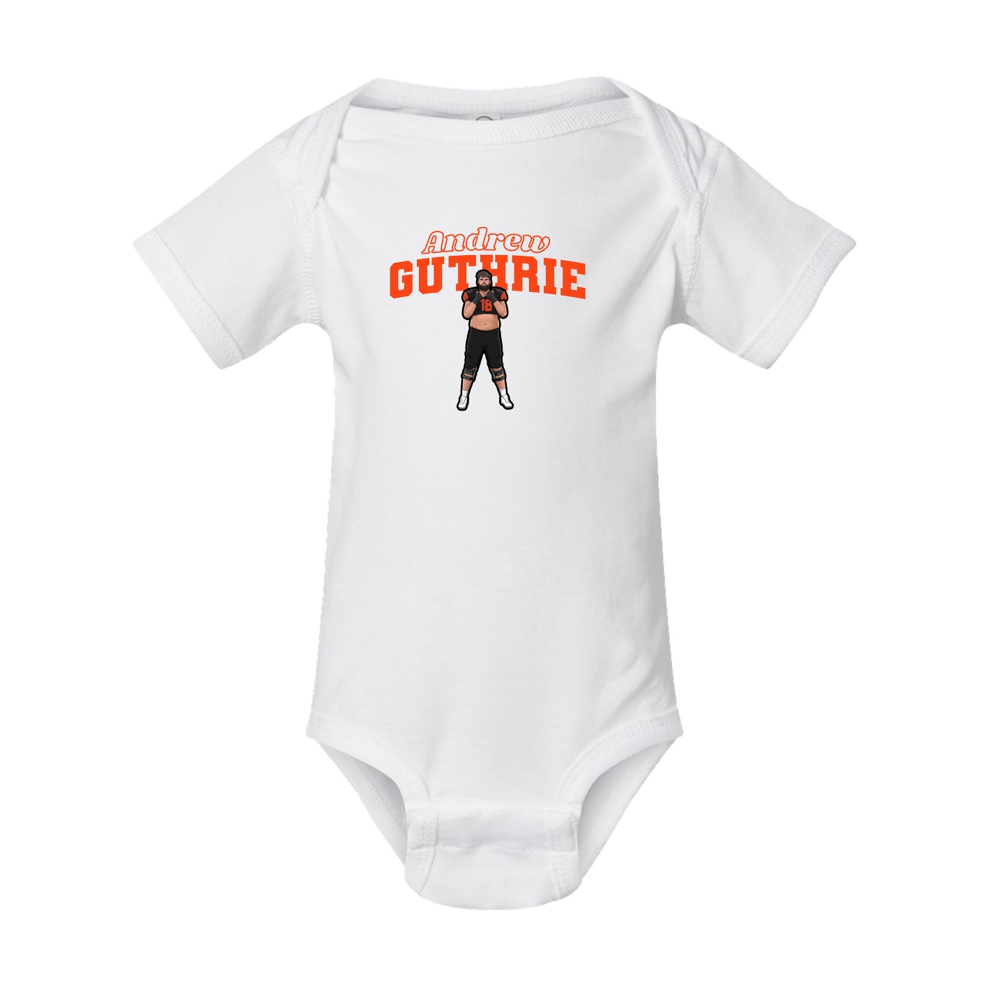 Baby Onesie — Name Arch in White