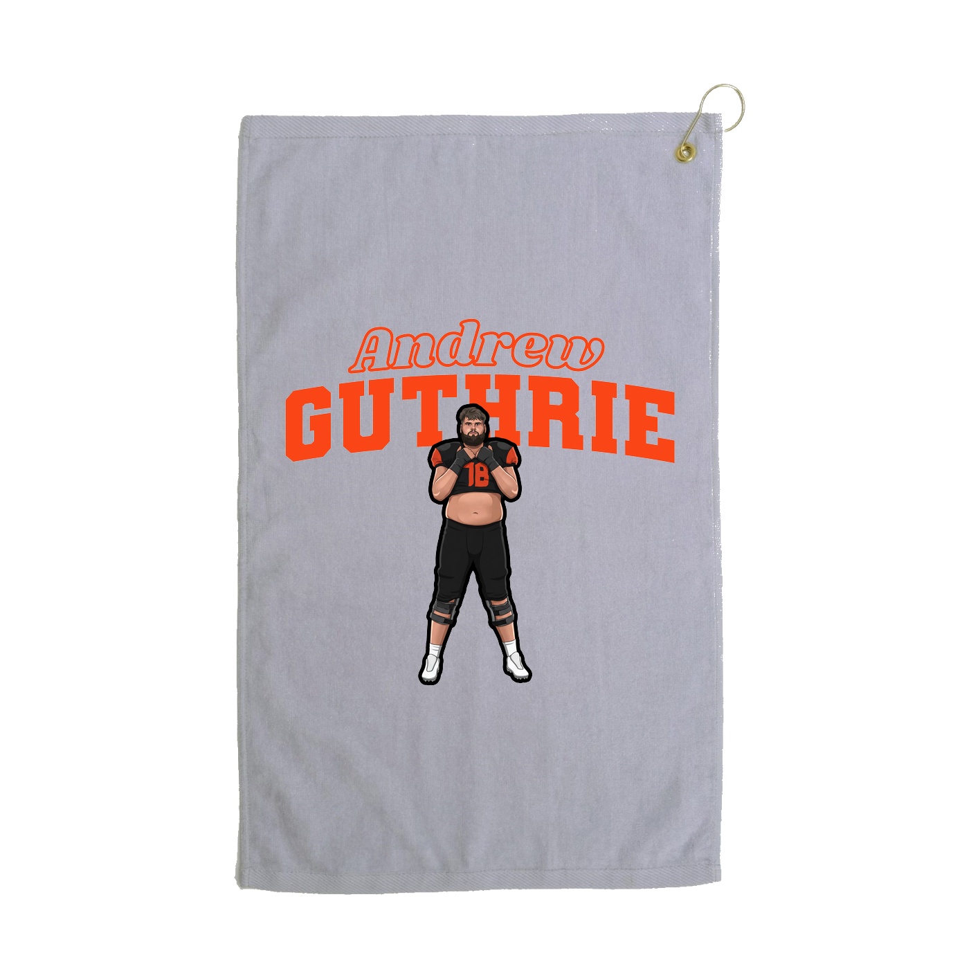Golf Towel — Name Arch in Grey