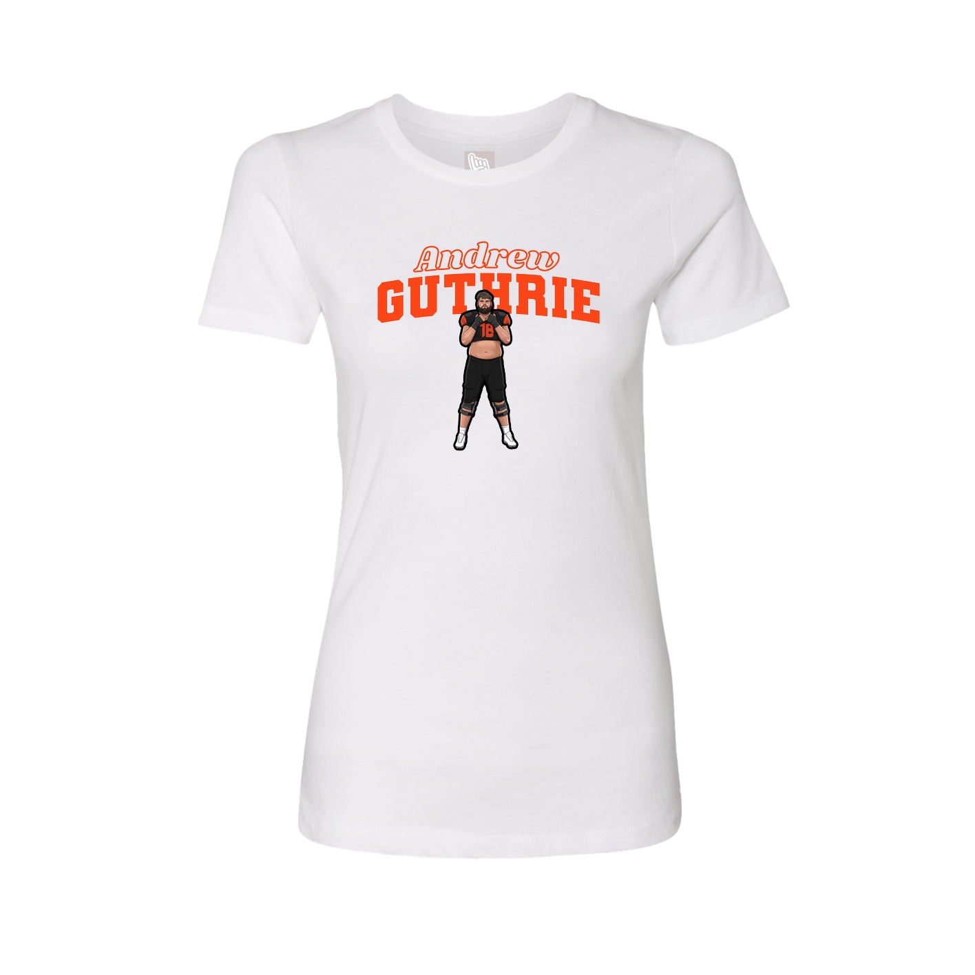Womens Tee — Name Arch in White