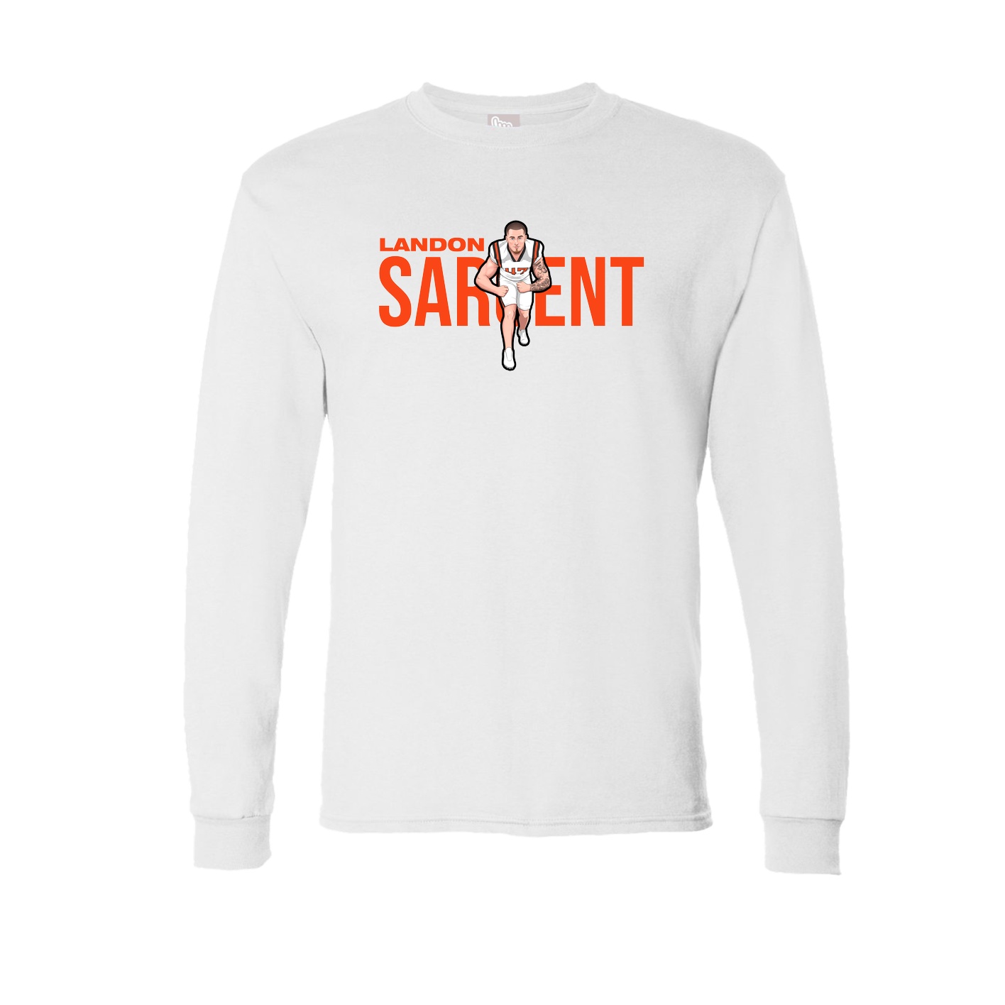 Long Sleeve Tee — Player Name in White