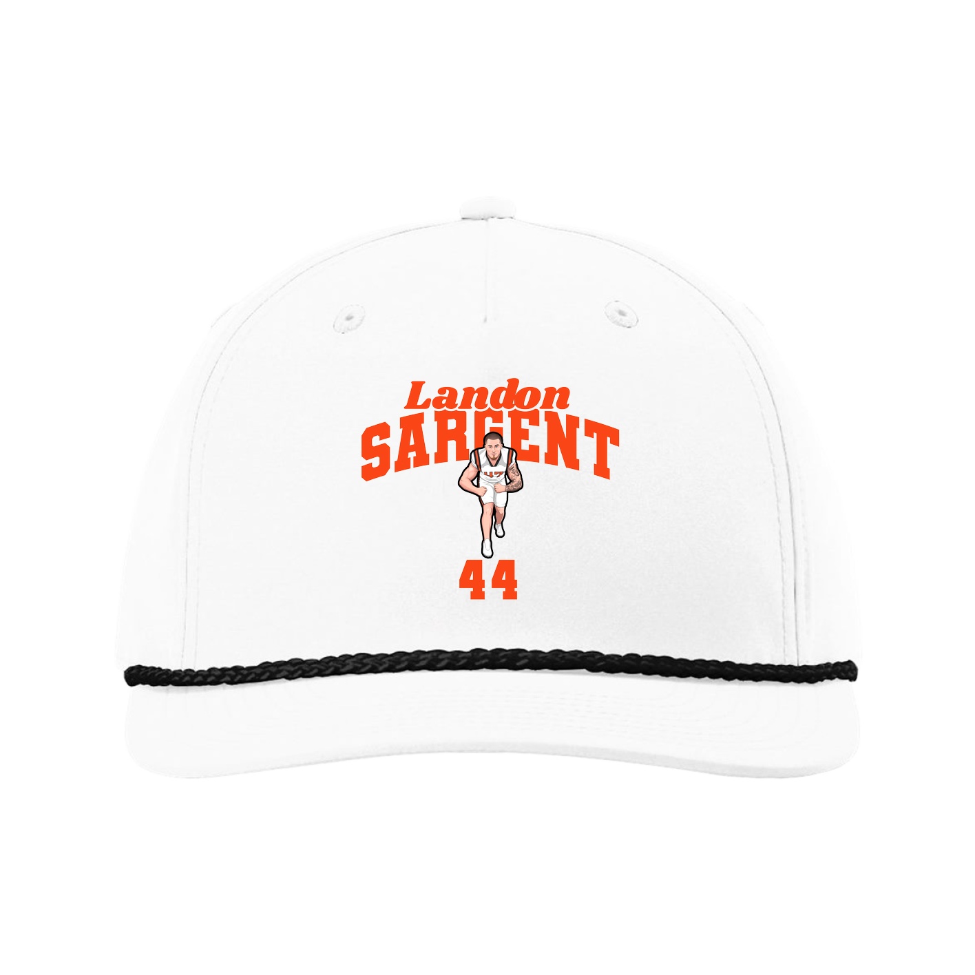 Five-Panel Classic Rope Cap — Signature Arch in White
