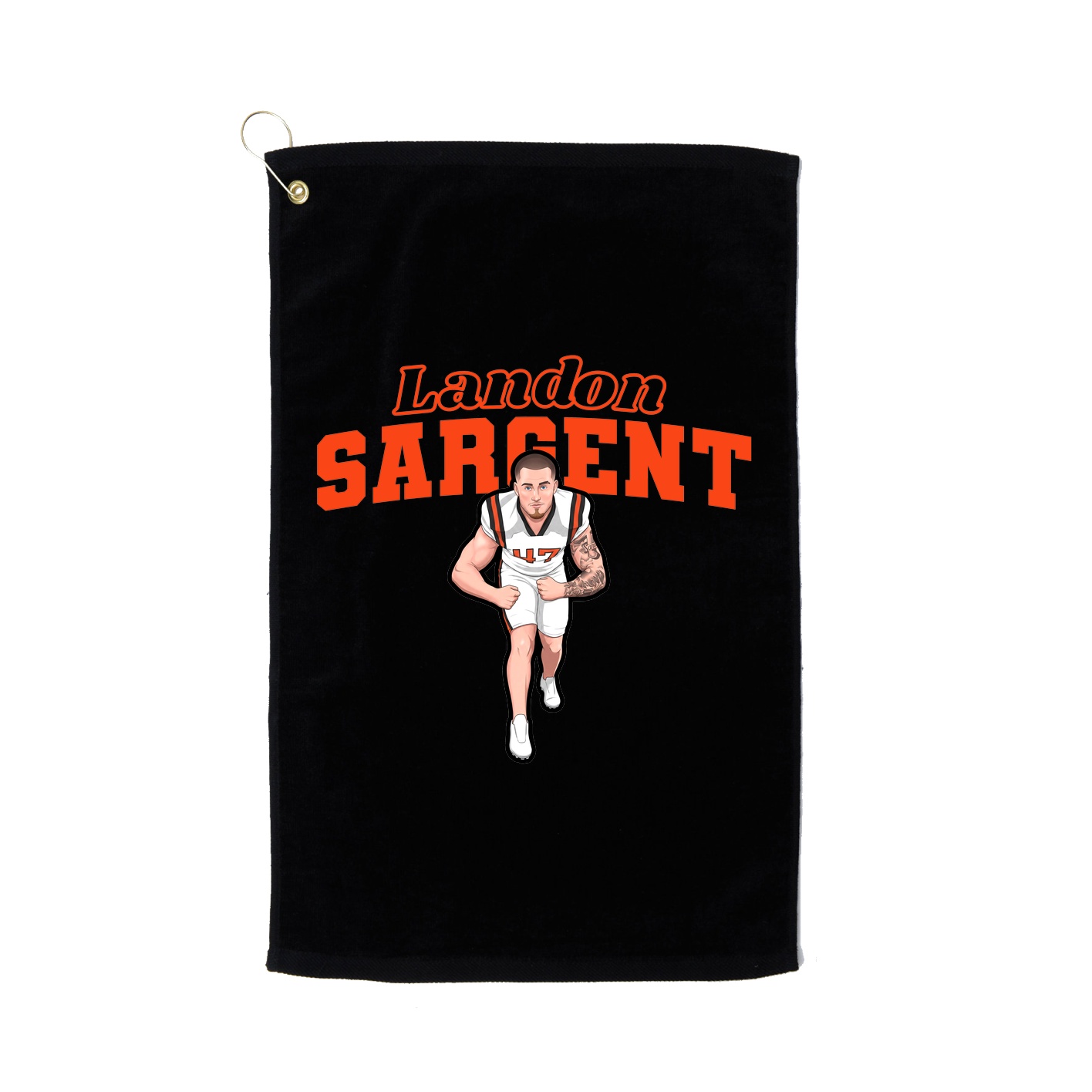 Golf Towel — Name Arch in Black
