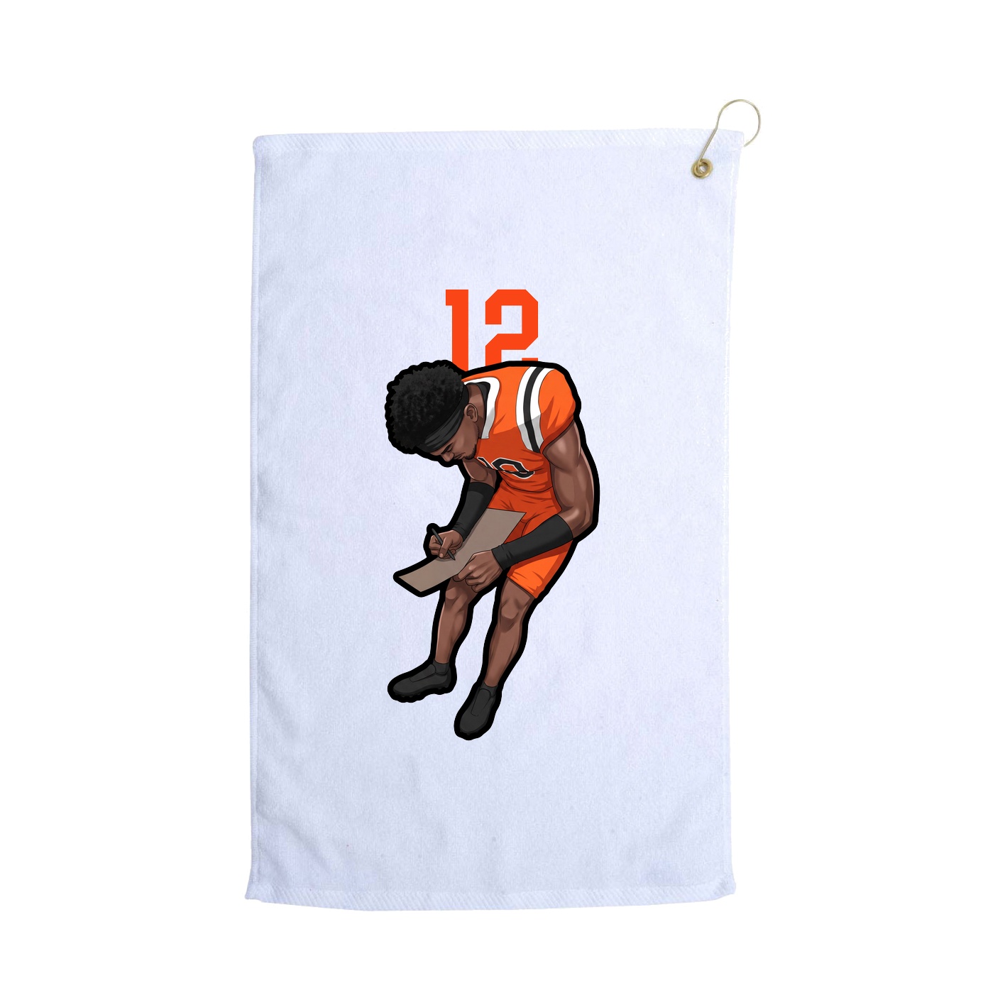 Golf Towel — Number Top in White