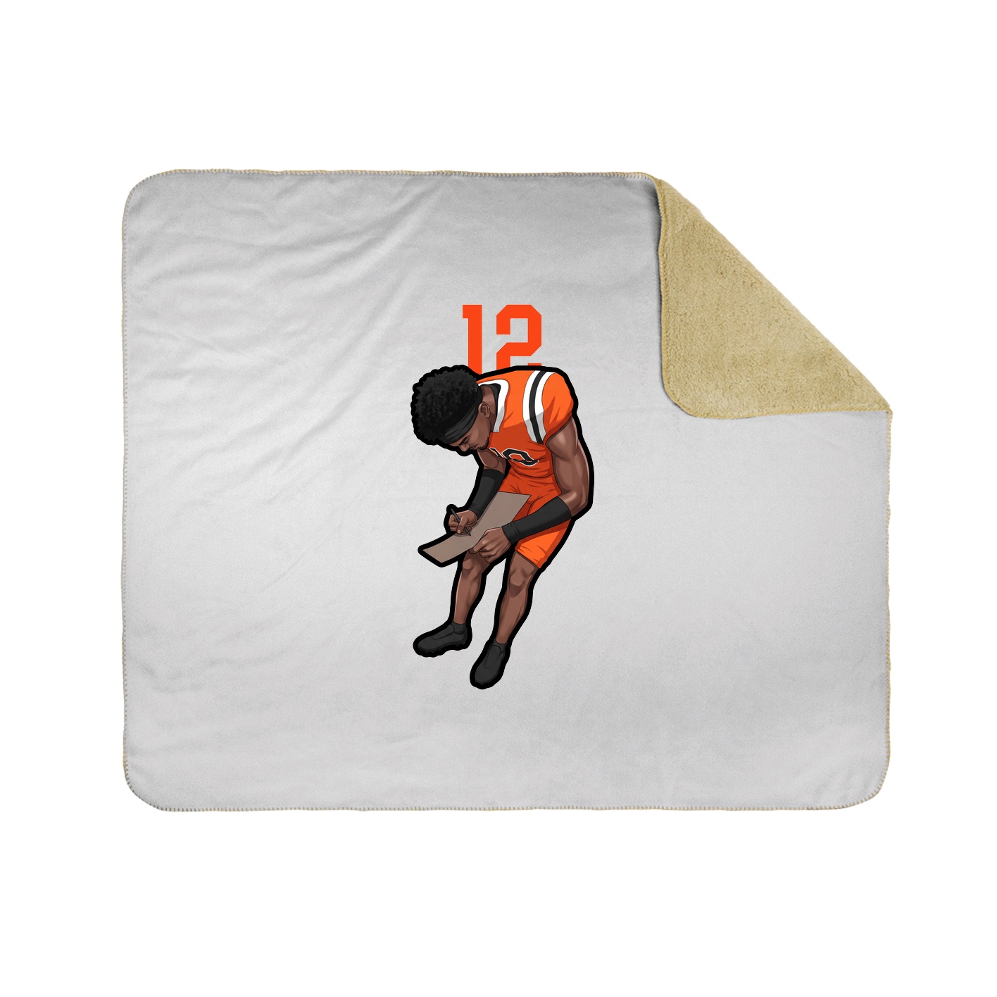 Throw Blanket — Number Top in White
