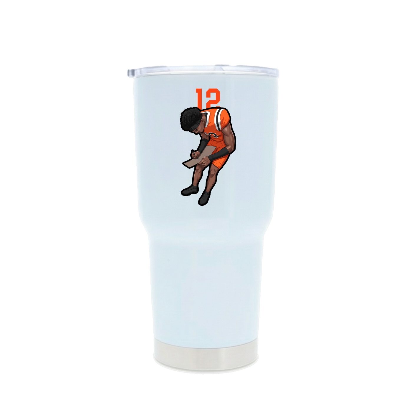 30oz Stainless Steel Tumbler — Number Top in White
