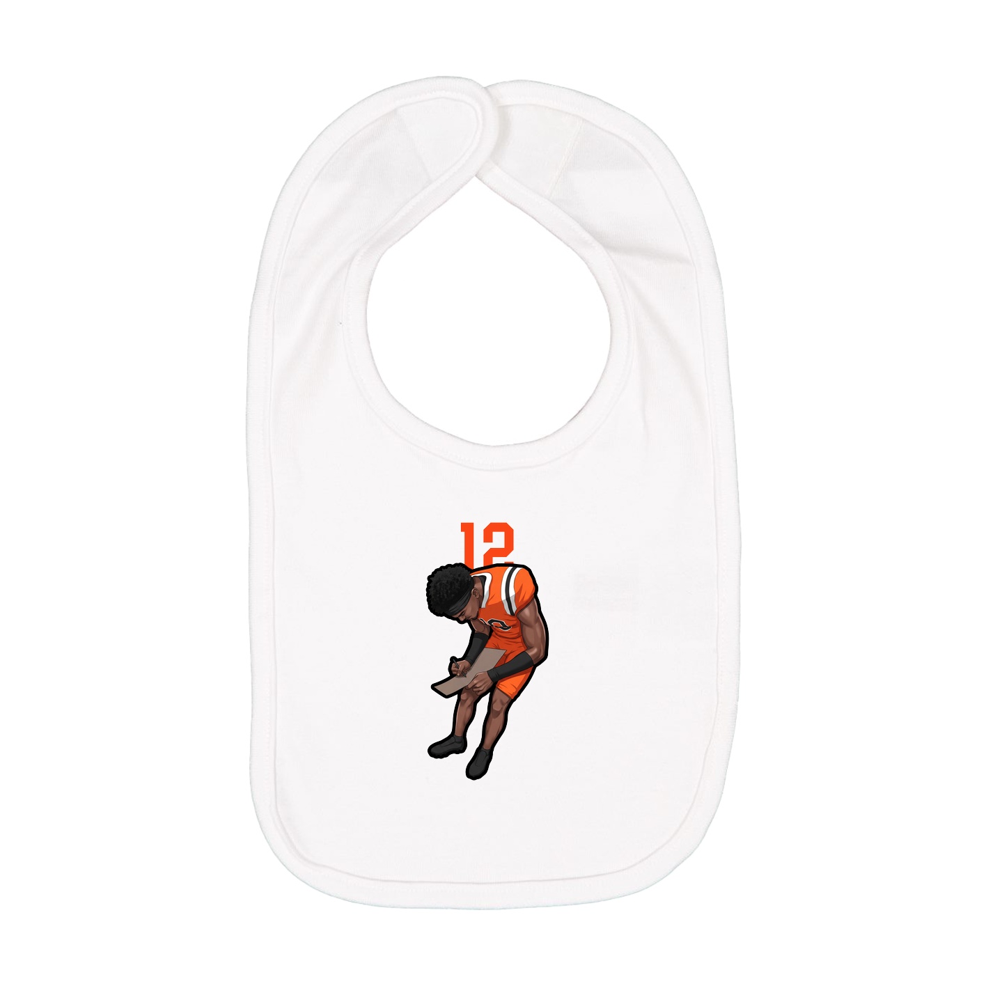 Infant Bib — Number Top in White