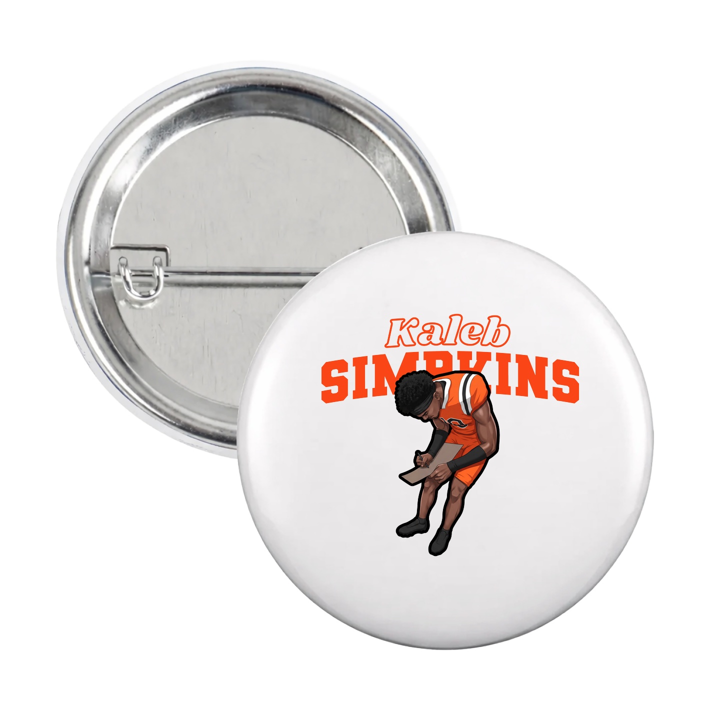 Game Day Button — Name Arch in White