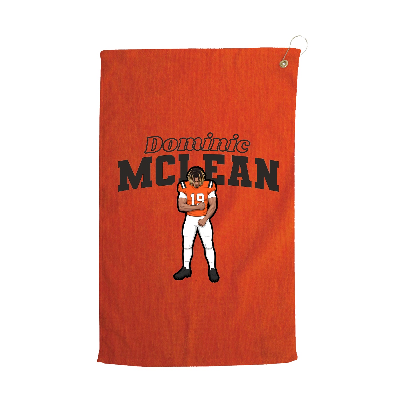 Golf Towel — Name Arch in Orange