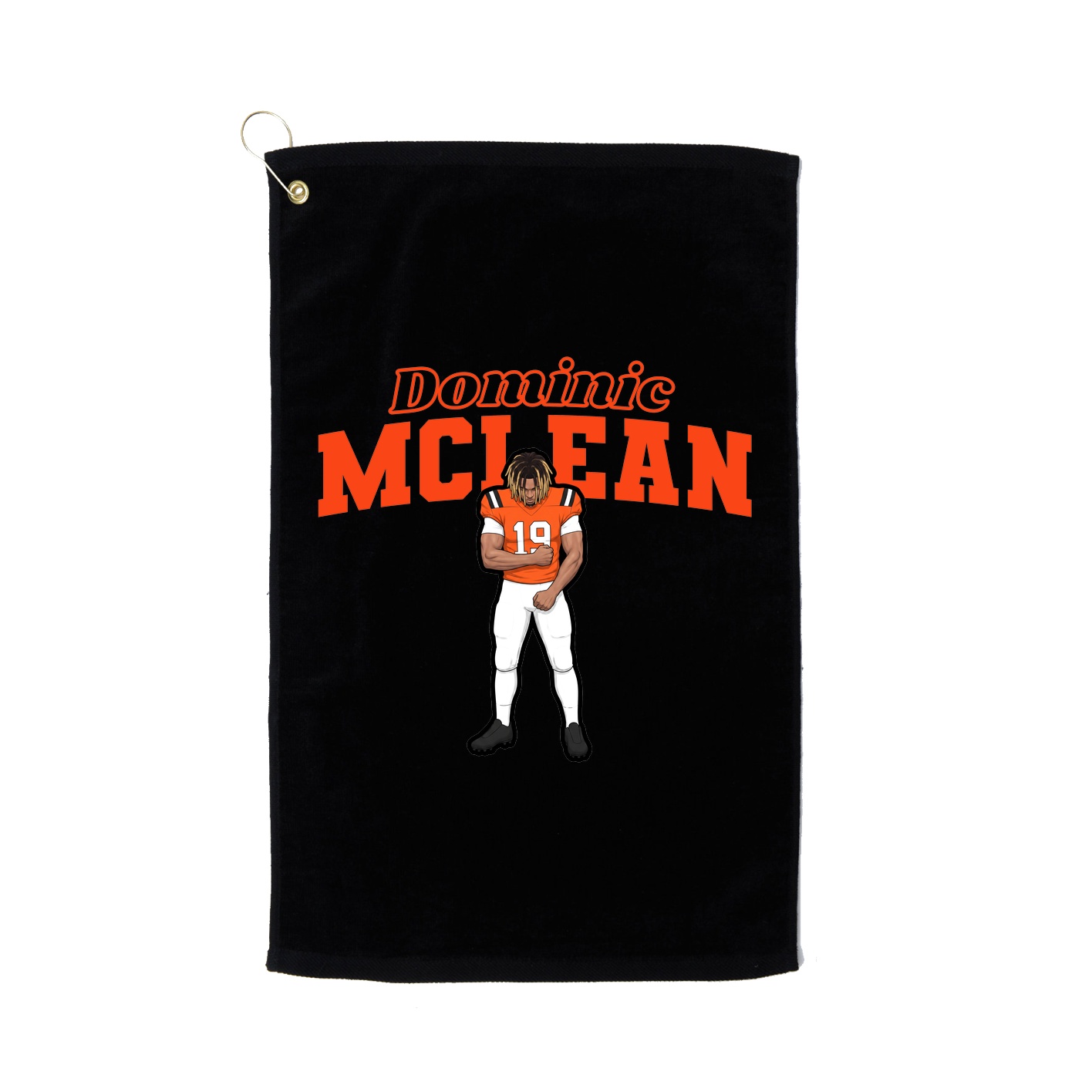 Golf Towel — Name Arch in Black