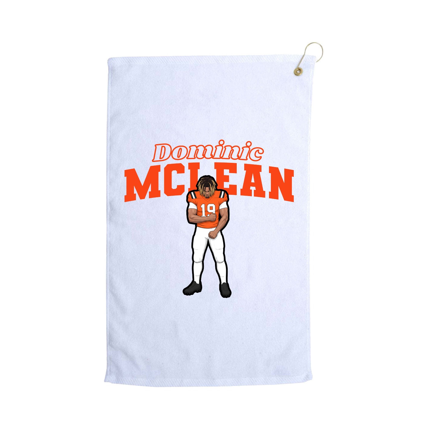 Golf Towel — Name Arch in White