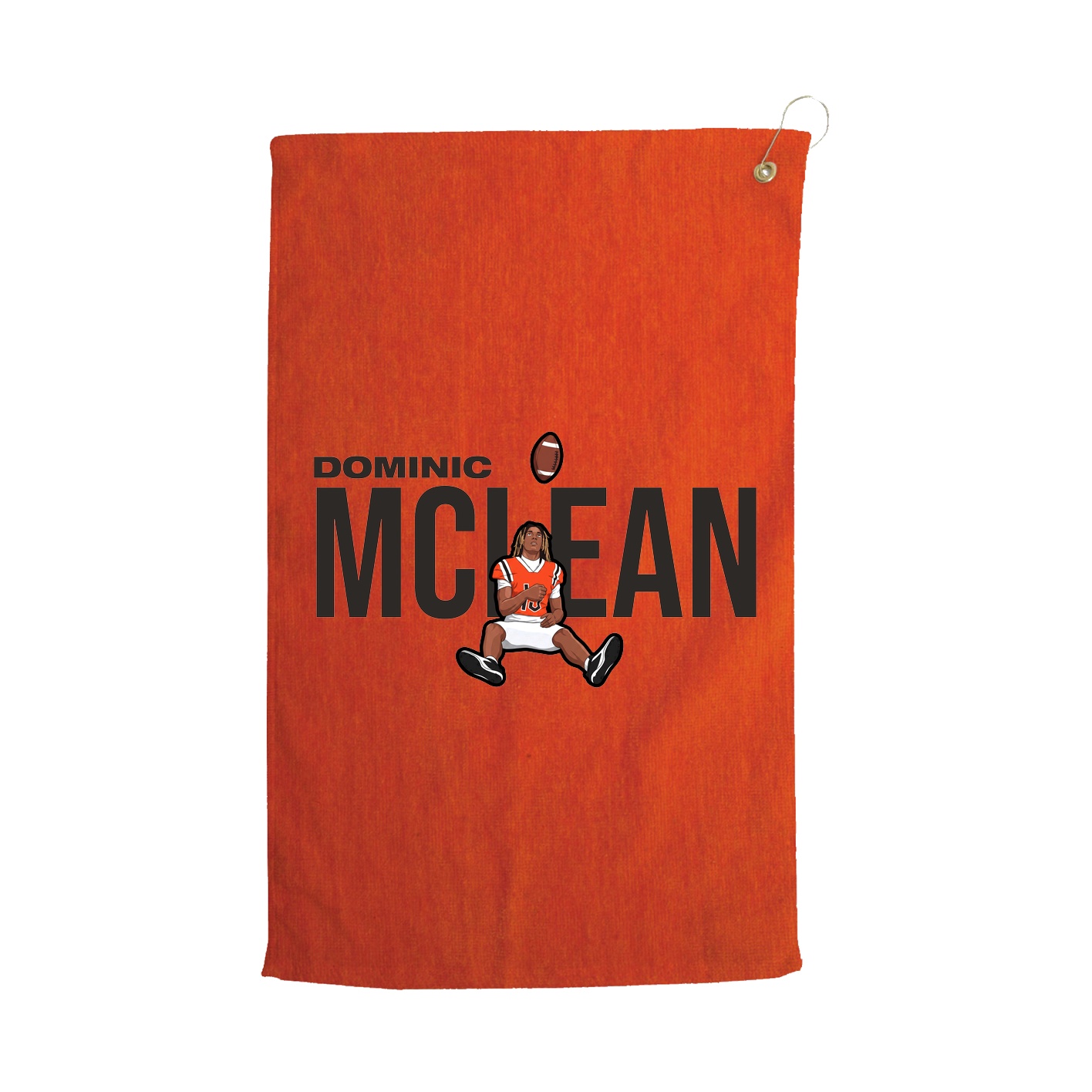 Golf Towel — Player Name in Orange