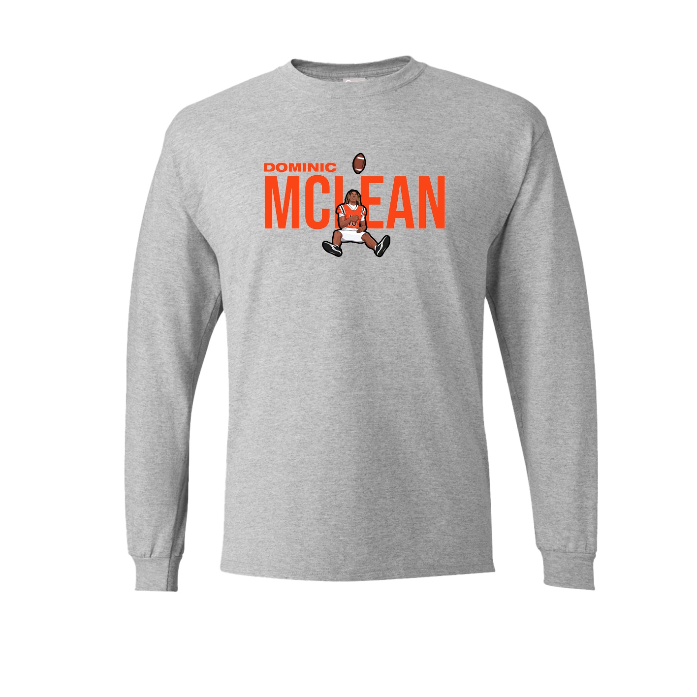 Long Sleeve Tee — Player Name in Grey