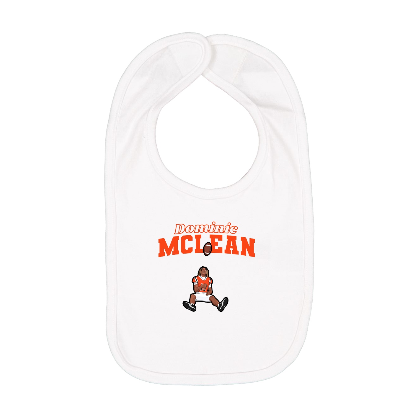 Infant Bib — Name Arch in White