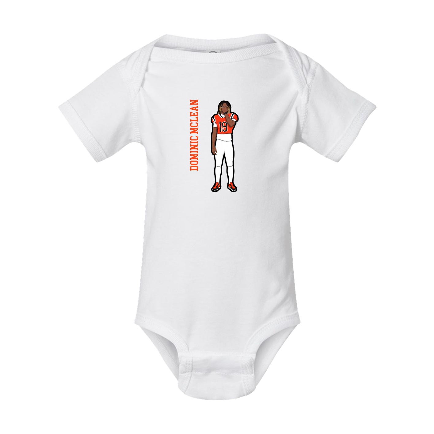 Baby Onesie — Name Vertical in White